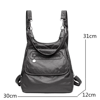 2021 Модерен Многофункционален Раница Дамски Висококачествена кожена чанта на рамото на Жена Дизайнерска Чанта с Голям Капацитет