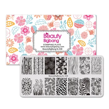 BeautyBigBang 6*12 см Плоча за Релеф Нокти Лак за Ретро Цвете Лист Тема Шаблон за Нокти Изкуство Полагане на печат за Нокти BBB XL-038