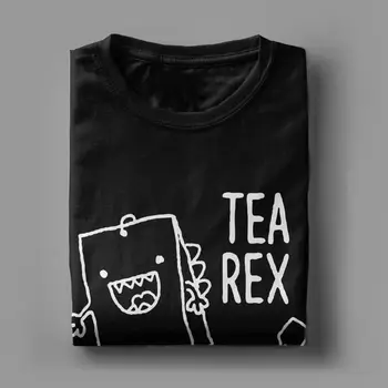 Мъжки t-shirt Tea Rex с забавен каламбуром от картун Тениска от чист памук Върховете Хипстер с къс ръкав Тениска с кръгло деколте 4XL 5XL Тениска