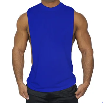 Моден тренд жилетка марка за мъжка жилетка без ръкави лятна памучен мъжки ежедневни облекла културизъм спортни дрехи спортни жилетка за фитнес 2021