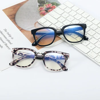 Секси Леопардовые Квадратни Очила с анти-синя светлина За жени Нова мода Прозрачни Компютърни Очила Дамски Тенденция Очила