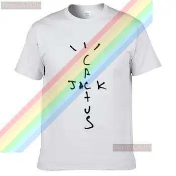 Кактус Джак 2021 Гореща Разпродажба Черна тениска с логото на мъжете Лимитированное издание Унисекс Брандираната тениска Памук Удивителни Блузи с къс ръкав