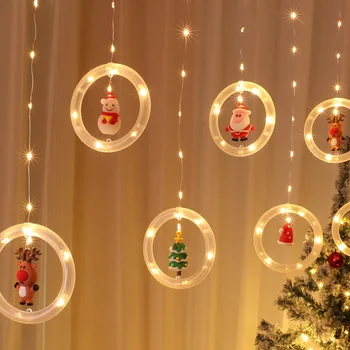 Коледна Украса на Стаите в Прозореца Звездите LED Светлини, който Желае Топка Icicle Струнни Светлини С Коледа Интериор За Дома Нова Година 2022