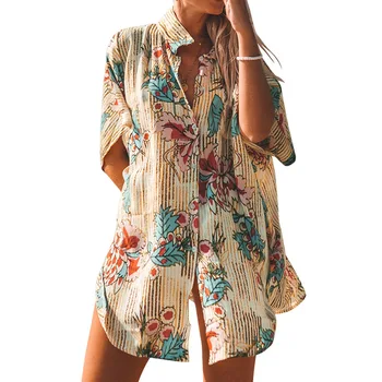 Нова дамски модни шифоновая риза Плажно Облекло Слънцезащитен Крем За почивка на море Свободно Палто Риза