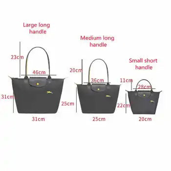 Longchamp Класически дамски чанта за пазаруване с голям капацитет На открито Сгъваема Голяма чанта за съхранение на Класически дамски чанта през рамо
