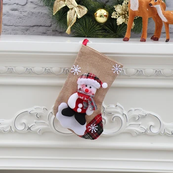 Коледен Подарък Чорапи, Плюшени Коледни Чорапи С Окачен на Въжето За Украса на Коледната Елха Коледна Украса, Коледни чорапи Аксесоари