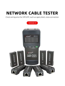 Тестер дължина на кабела Noyafa NF8108-M Проверка на непрекъснатостта на мрежовия кабел Cat5E/ 6E UTP STP CAT5 RJ45 С 8 дистанционни управления дистанционно управление