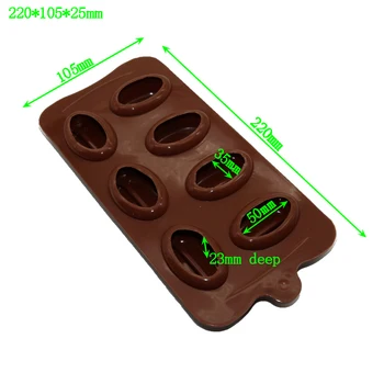 7 полостная силиконова форма шоколадови кафе инструменти кухненска фурна за печене на Кафе на зърна Инструменти за украса на тортата Moldes De Silicone