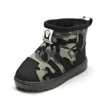 Зимните плюшени против хлъзгане водоустойчиви камуфляжные детски зимни обувки за момчета 2021 г. с меко дъно за момичета