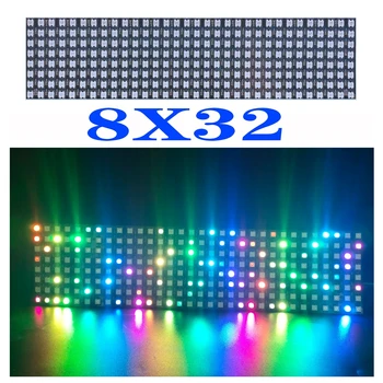 1 Бр.~10 бр. WS2812b 8X32 LED Екран RGB Индивидуално Адресуемая Гъвкава Деформируемая квадратна матрица 8 см X 32 см DC5V