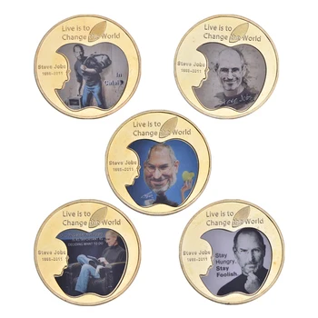 Стив Джобс Златни Колекционерски монети, Определени с Притежателя на монети Монета на САЩ Предизвикателство Оригинални Метални Монети Персонализиран подарък Дропшиппинг