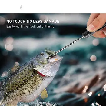 Нова Стоманена Риболов Кука За Теглене на Защитни Отсоединителя Риболов Кука Занимава с Алуминиева Дръжка Риболовен Выгрузчик Аспиратор E8Q7