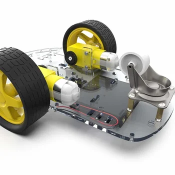 Комплект от шасито на автомобила 2WD Smart Робот с 2 двигатели (1:48) Енкодер Скоростта на Отделението Отделение за проекта Arduino UNO