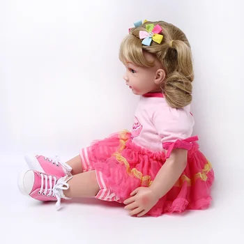 Дълга Коса Bebe Reborn Baby Doll 60 см Реалистична Момиче Кукла на Принцеса Рокля Играчки, Подаръци За Деца