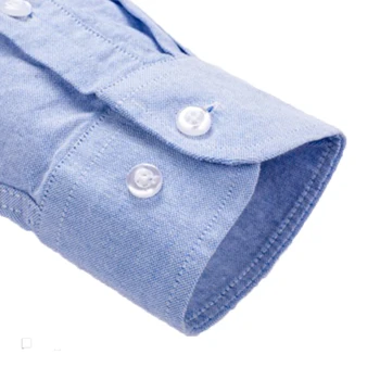 AOLIWEN 2021 нова памук плат Оксфорд бял плътен цвят тънък бизнес ежедневни риза с дълъг ръкав яка, копчета мъжки ризи