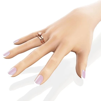 2 бр./компл. Изискан Дамски модни пръстени с инкрустиран от кристал Годежен пръстен Годежен банкет Юбилейното пръстен за жени Бижута