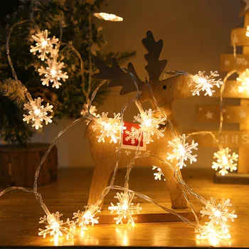Венец Снежинка Страхотна Светлина LED Струнни Светлини Вълна на Завесата Светлина Венец Аксесоари Открит Неон Коледна Украса