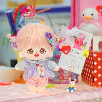 20 см мультяшная кукла плюшен кукла с розови коси памучен кукла 20 см. плюшен играчка кукла