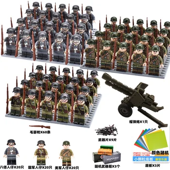 2022 Солдатский Масив С Централна Плочка И Аксесоари Пушка От Малки Частици Военни Строителни Блокове Детска Играчка В Събирането на Военни играчки