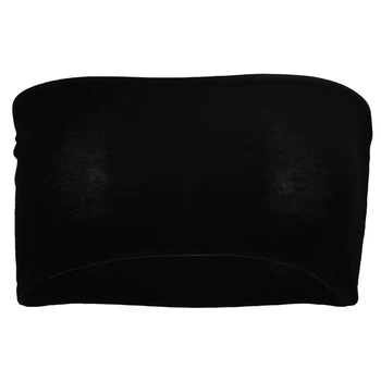 Черно секси топ без презрамки с гърдите, сутиен-bandow, вытирающий клубна дрехи, съкратен участък
