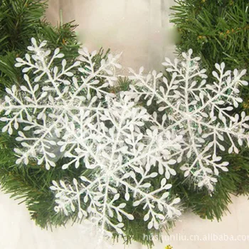 РАДОСТ-ENLIFE Коледна украса бяла изкуствена снежинка фалшива снежинка украса на коледната елха украса за Нова година 2020