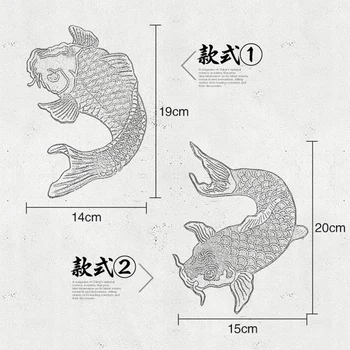Китайски стил калмари koi риба литературен кръпка бродерия за декорация висок клас изискана колекция от желязо на нашивках икона медал