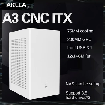 Aklla A3 мини itx корпус с ЦПУ 120 с водно охлаждане HTPC игри хост-компютъра на шасито на настолен компютър NAS
