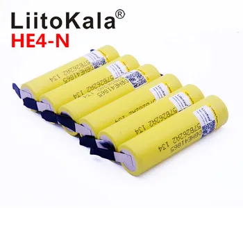 LiitoKala Оригинал 18650 he4 3,6 На Батерия 2500 ма 20A 35A високо разреждане на HE4 18650 батерия електроинструменти +DIY Никел