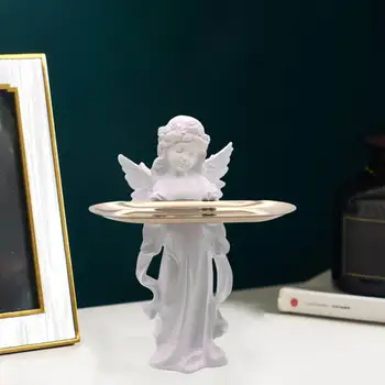 Европейската Скулптура на Ангел Тава за суета Тоалетка Бижута, Козметика за съхранение на парфюми Тава за ключове за Декорация Дисплей за Домашно украшение