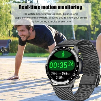LIGE Bluetooth Предизвикателство Смарт часовници за Мъже с пълен сензорен екран Спортни Фитнес Часовник е Водоустойчив за Android и ios и Луксозни умни часовници за Мъже