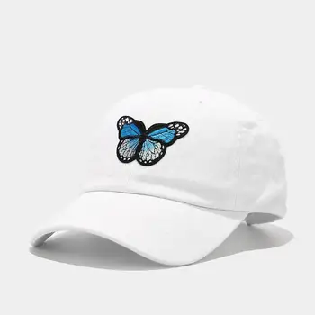 LDSLYJR 2021 Памучен мода жокер Пеперуда бродерия Бейзболна шапка бейзболна шапка с регулируема облегалка за мъже и жени 05