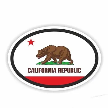 YJZT 13,4 СМ*8,9 СМ автоаксесоари Етикети Република Калифорния Код на страната PVC Стикер 6-0243