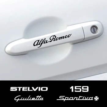 4ШТ Дръжката на Вратата на Колата Винил За Alfa Romeo 159 147 Giulietta Stelvio 4C MITO 156 Giulia Sportiva Аксесоари за Автотюнинга