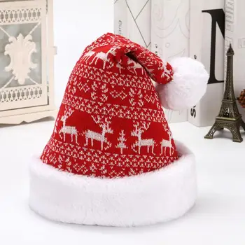 Снежните Елен Вязаная Вълнена Фланелевая Коледна шапка за възрастни мъже и жени, топла Зимна шапка Коледен Коледен подарък