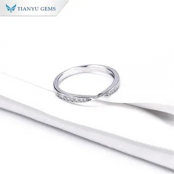 Tianyu Скъпоценни камъни 925 Сребърни пръстени с кубическим цирконием за жени от 18 Карата бяло злато с покритие Прост пръстен на пръста си Годежен пръстен за партита Изискани бижута