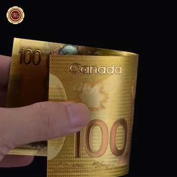 Валута на централната Банка на Канада Сувенирни Банкнота От 100 Канадски Долара Банкнота от Златно Фолио Банкнота Сбирка на Фалшиви Пари, Подаръци за Него