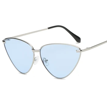 Модерни Слънчеви очила, Дамски Маркови Дизайнерски Реколта Ретро триъгълни очила за котешки очи Oculos De Sol Uv400 9-BLS3419