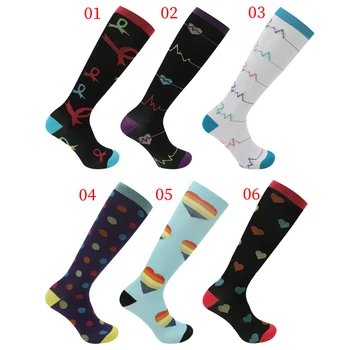 Компресия чорапи за джогинг Чорапи 20-30 мм hg. супена Мъжки, дамски Спортни чорапи за маратон, Колоездене Футбол Разширени вени