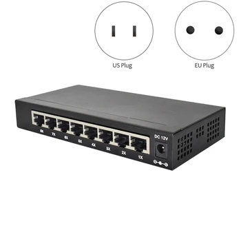 8 - Портов Gigabit ethernet Превключвател превключвател Ethernet с 8-пристанищен ключ VLAN Ethernet 10/100/1000 M
