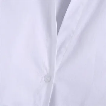 ТРАФИКА Za Бяла риза Женски поплиновый съкратен топ Дамски есен 2021 Риза с яка, копчета Модни градинска блуза с дълъг ръкав