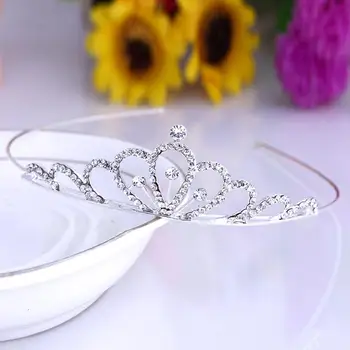 Принцеса Кристални Диадеми на Короната лента за глава за младоженци Аксесоари за коса за сватбени партита за деца и Популярни момичета