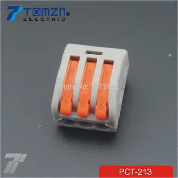 100шт PCT-213 3-пинов Универсален компактен конектор за свързване на проводници клеммная блок с лост