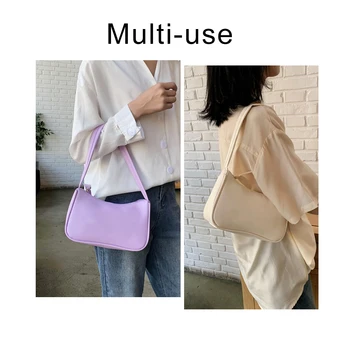 Ретро Чанти-чанти за жени от 2021 Модни Реколта чанта Дамски Малка подосевая чанта Ежедневни однотонная чанта на рамото на Госпожа портфейл