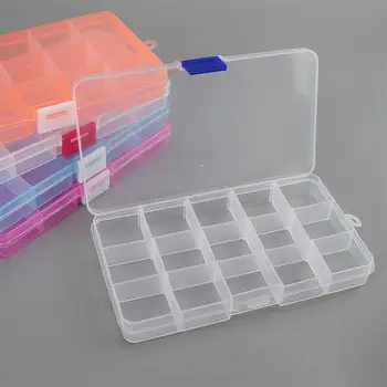 15 окото кутия за съхранение на риболовни принадлежности пластмасов прозрачен ковчег за бижута кутия за съхранение на малки инструменти за електронни детайли кутия за инструменти