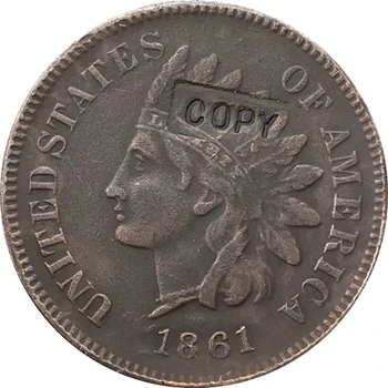 Копие монети 1861 година в индийски цента на главата