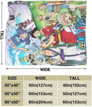 Wakaltk One Piece Аниме Каре от Микрофибър Лесно Пушистое Уютно Одеало за Диван Разтегателен диван 50