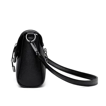 Нов Случайни тенденция Луксозни Дизайнерски чанти За жени от мека кожа, Черен Модни Реколта чанти за рамо За пътуване Малки чанти за жени