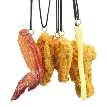 Имитация на Хранителна Ключодържател пържени Картофи Пилешки Хапки Изкуствена Пържени Пилешки крак на Храна