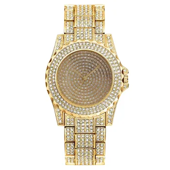 Класическа Мода Пълен Диамант Дамски часовници с диаманти Дамски часовници с кристали Кварцови часовници, устойчиви на надраскване Противоударные украса