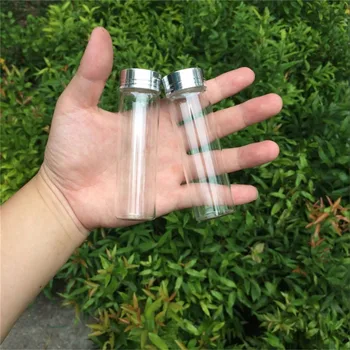 20 бр 30x103 мм Прозрачни Стъклени Бутилки със сребърен Капак на Винт DIY 50 мл Празни Стъклени Буркани Със Звездите Желания